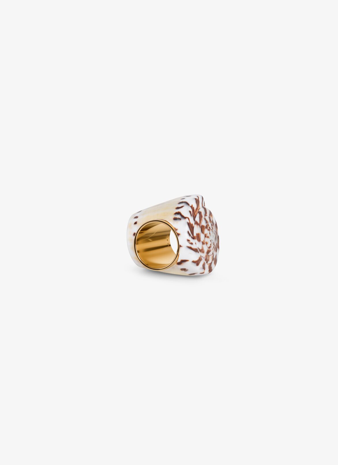 SHELL RING ALAÏA NATURAL/GOLD SHELL RING